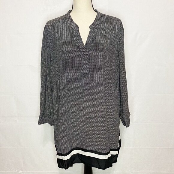 Cynthia Rowley Blouse Size 2X 100% Rayon Polka Dotted Top 3/4 Sleeve - Picture 2 of 7